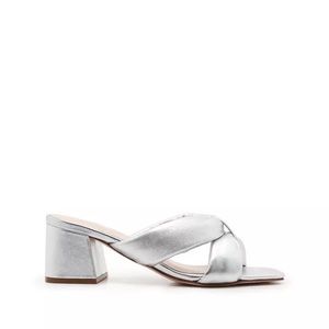 Schutz Metallic Silver Butterfly 9.5 Mule